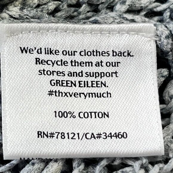 Eileen Fisher Open Front Cotton Cardigan Size XL Italian Yarn Loose Knit - Picture 8 of 9